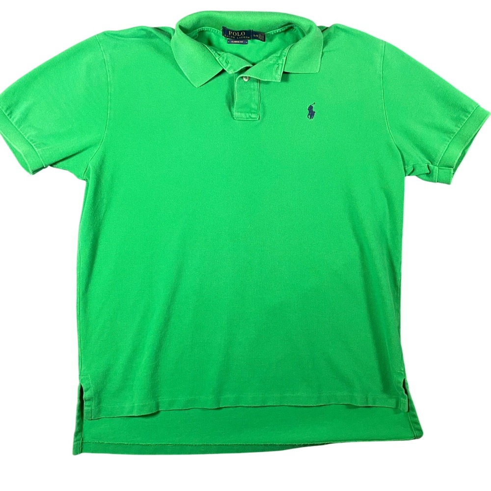 Polo Ralph Lauren Mens Classic Fit Green Short Sleeve Polo Shirt Large Preppy L